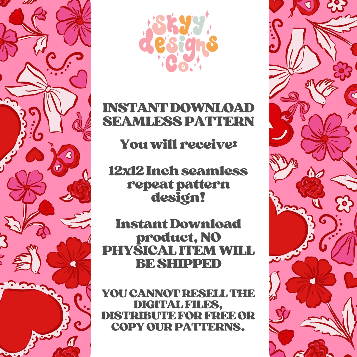 Preppy Valentine floral hearts