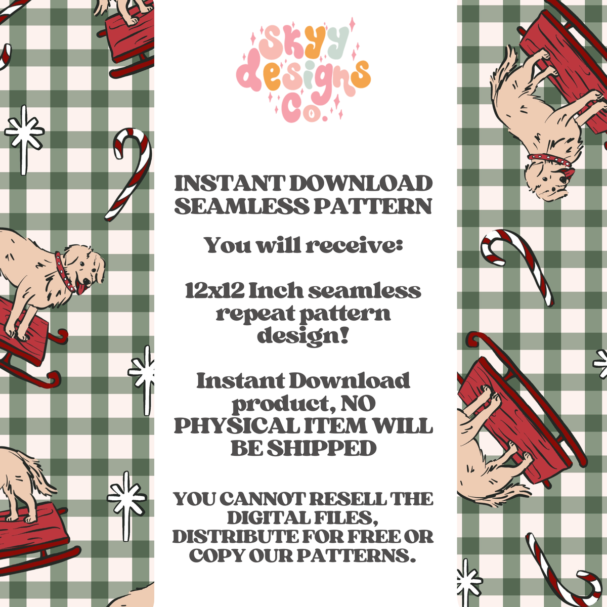 Gingham Winter Dogs