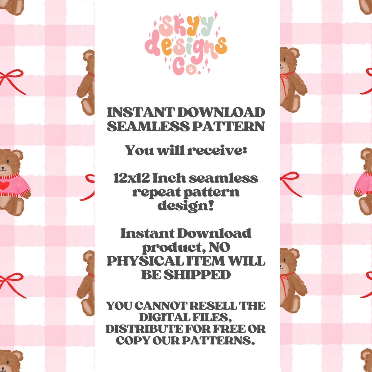 Gingham Valentine Bears