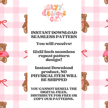 Gingham Valentine Bears