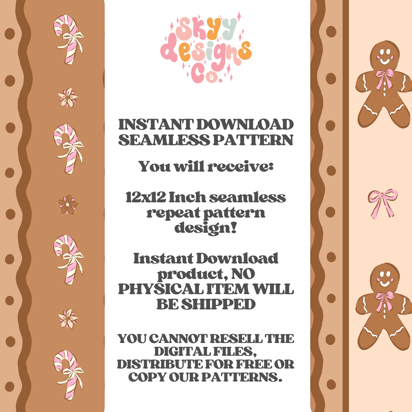 Neutral Gingerbread Stripe