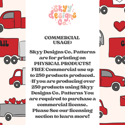 Valentine Love Trucks Pattern