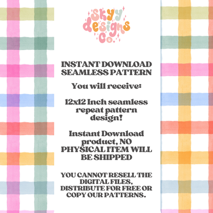 Watercolor Rainbow Gingham