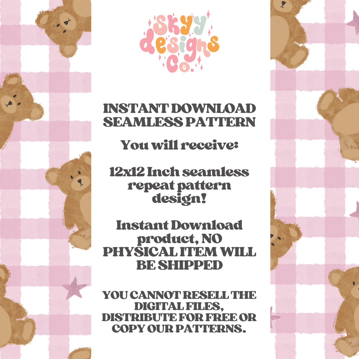 Girly Gingam Bears