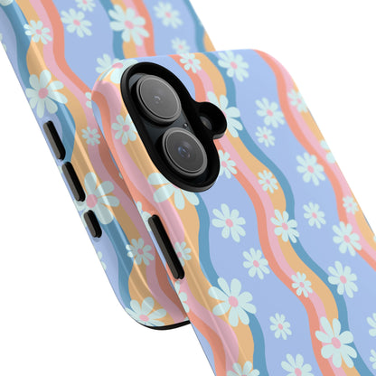 Blue Wavy Daisy Phone Case