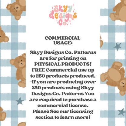Gingham Watercolor Bears