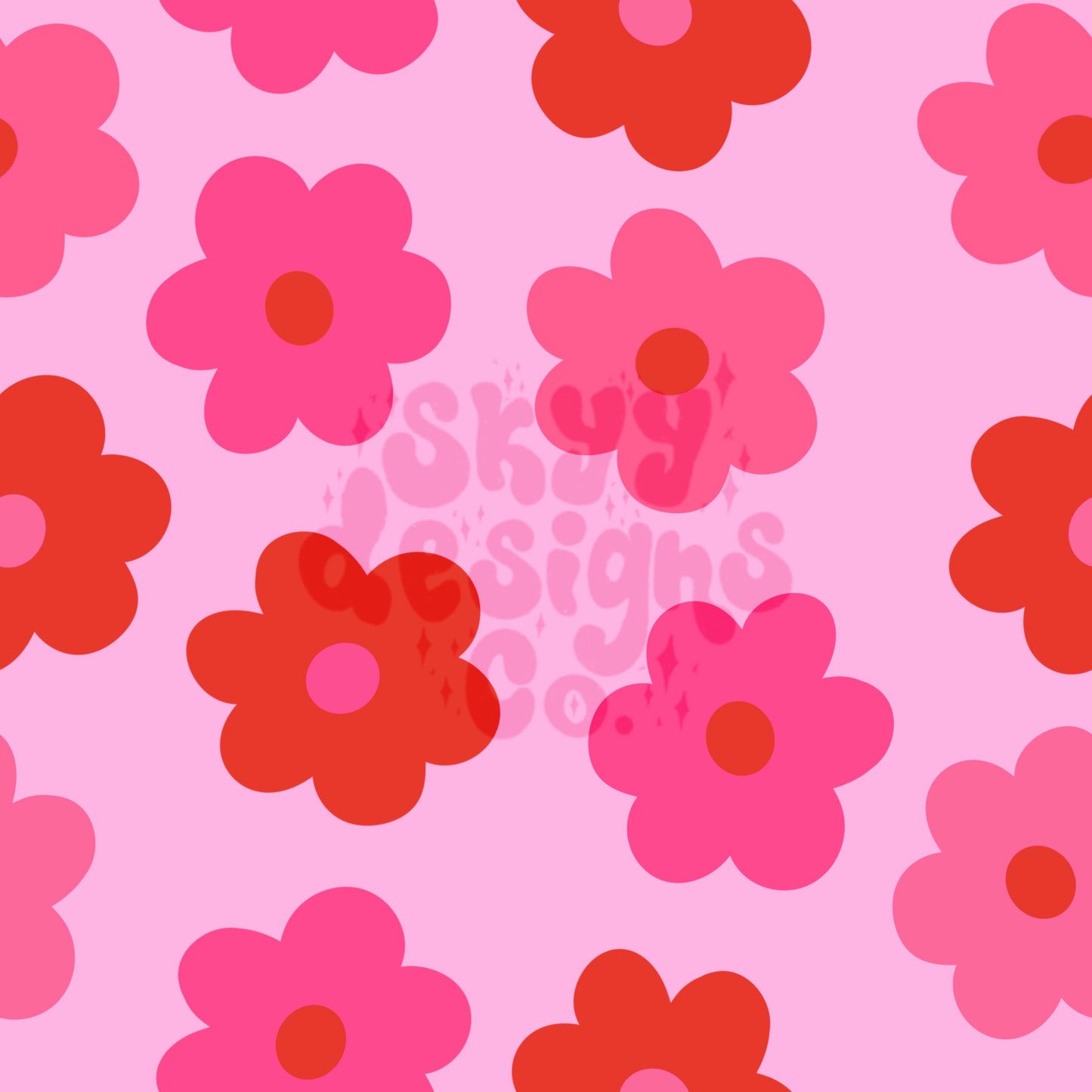Valentines daisy floral seamless pattern