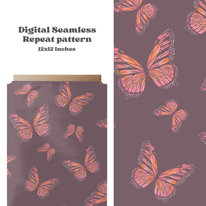 Boho Muted Butterfly Pattern Design