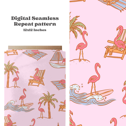 Trendy Summer Flamingos Pattern