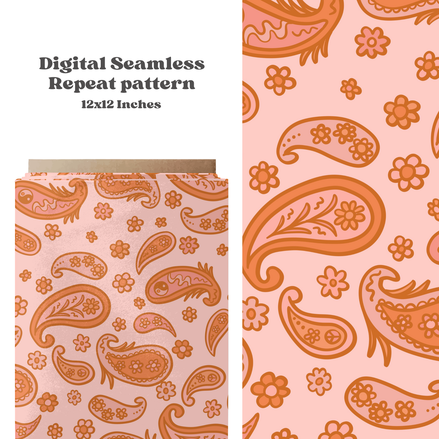 Retro Neutral Paisley Pattern Design