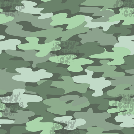 Green Camo Seamless Pattern