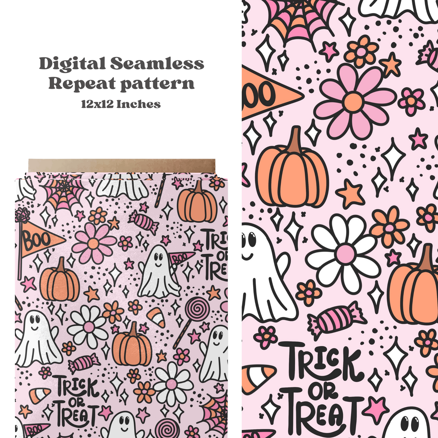 Trendy Halloween Ghosts Pattern