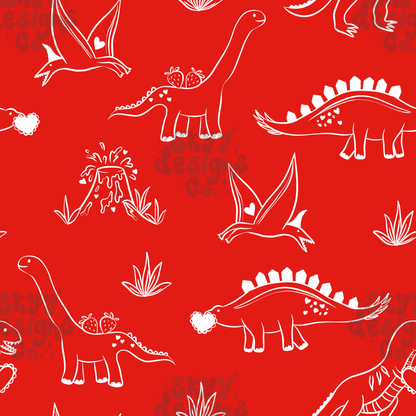 Boy Valentine Dinosaurs Pattern