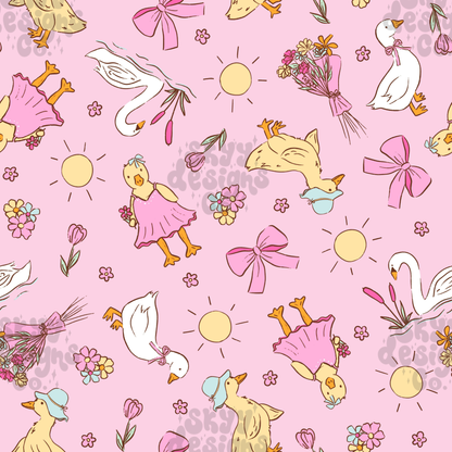 Spring ducks and swans Pattern