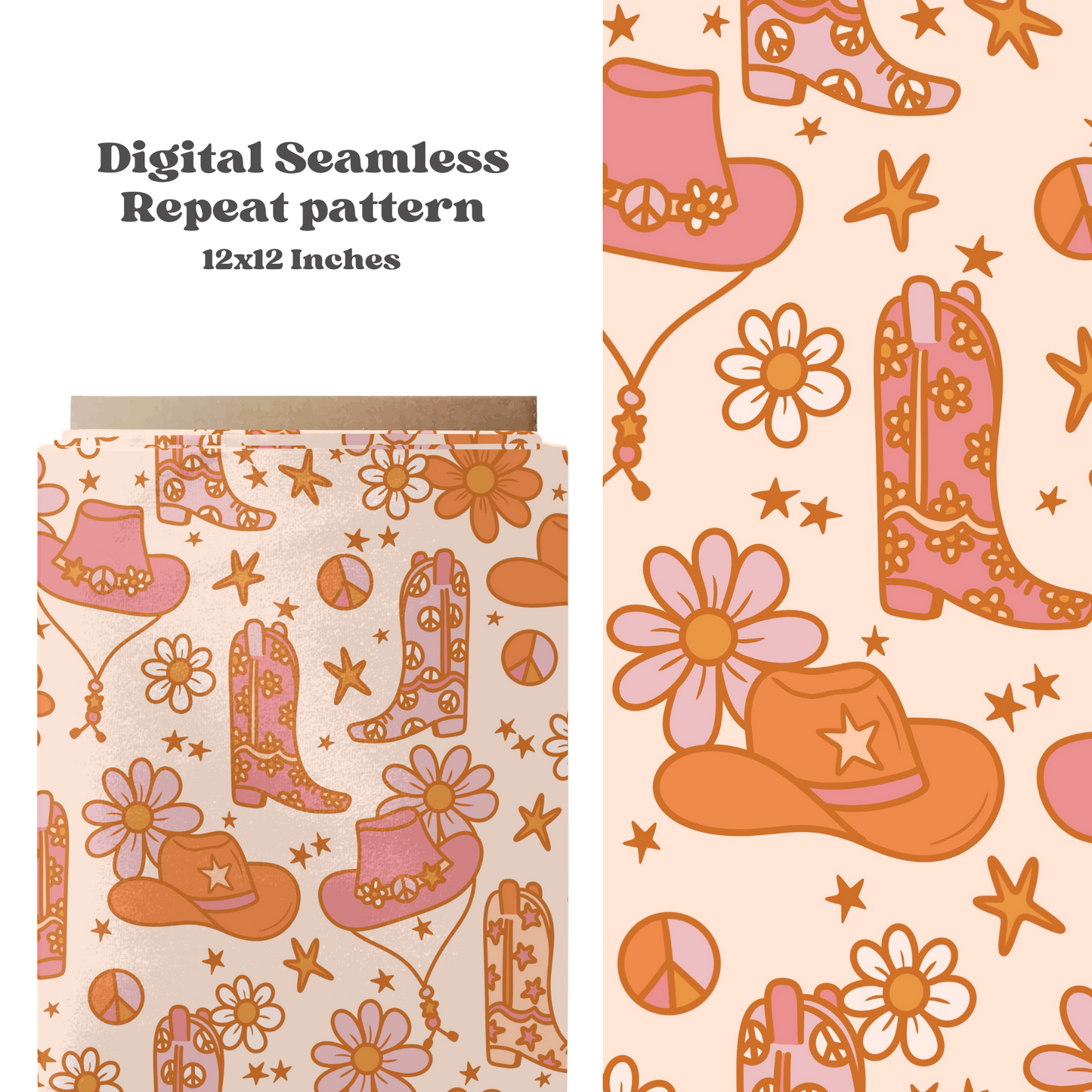 Western Floral Boots Pattern
