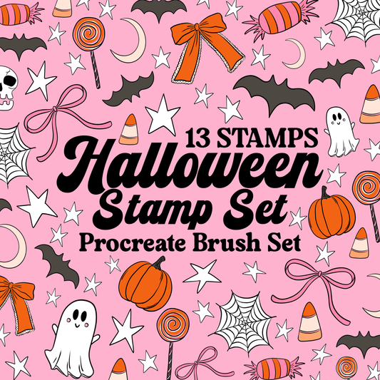 Halloween Procreate Stamp Brush Set