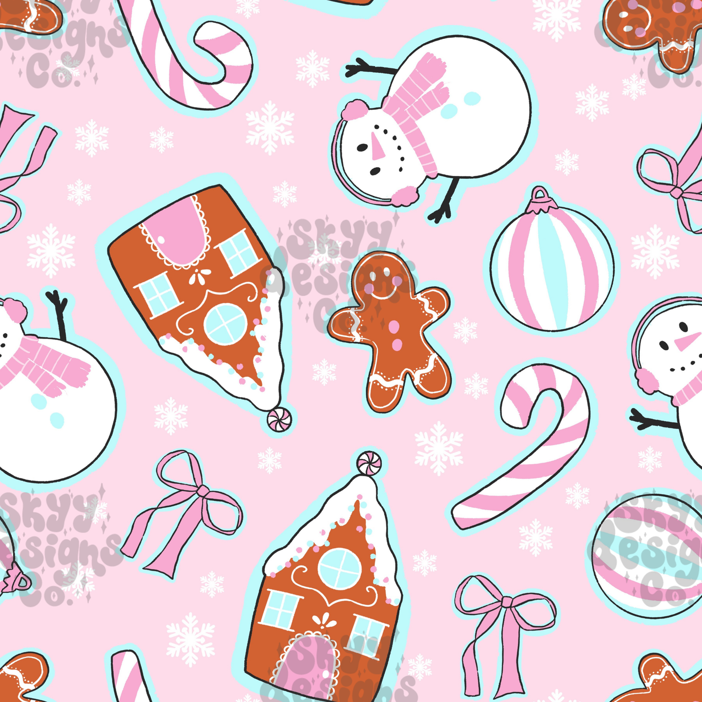 Pastel Gingerbread Christmas Pattern