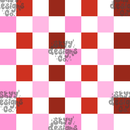 Valentine checkered seamless pattern