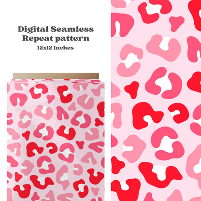 Valentine cheetah seamless pattern