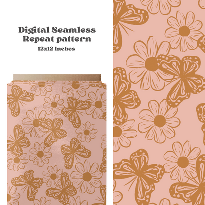 Boho Butterfly floral Pattern