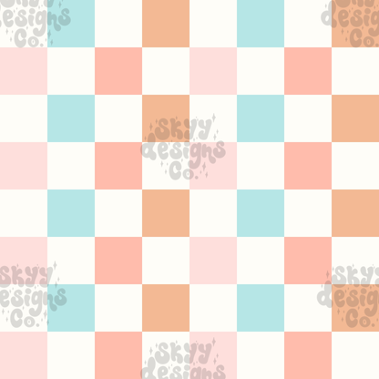 Pastel spring checkered Pattern