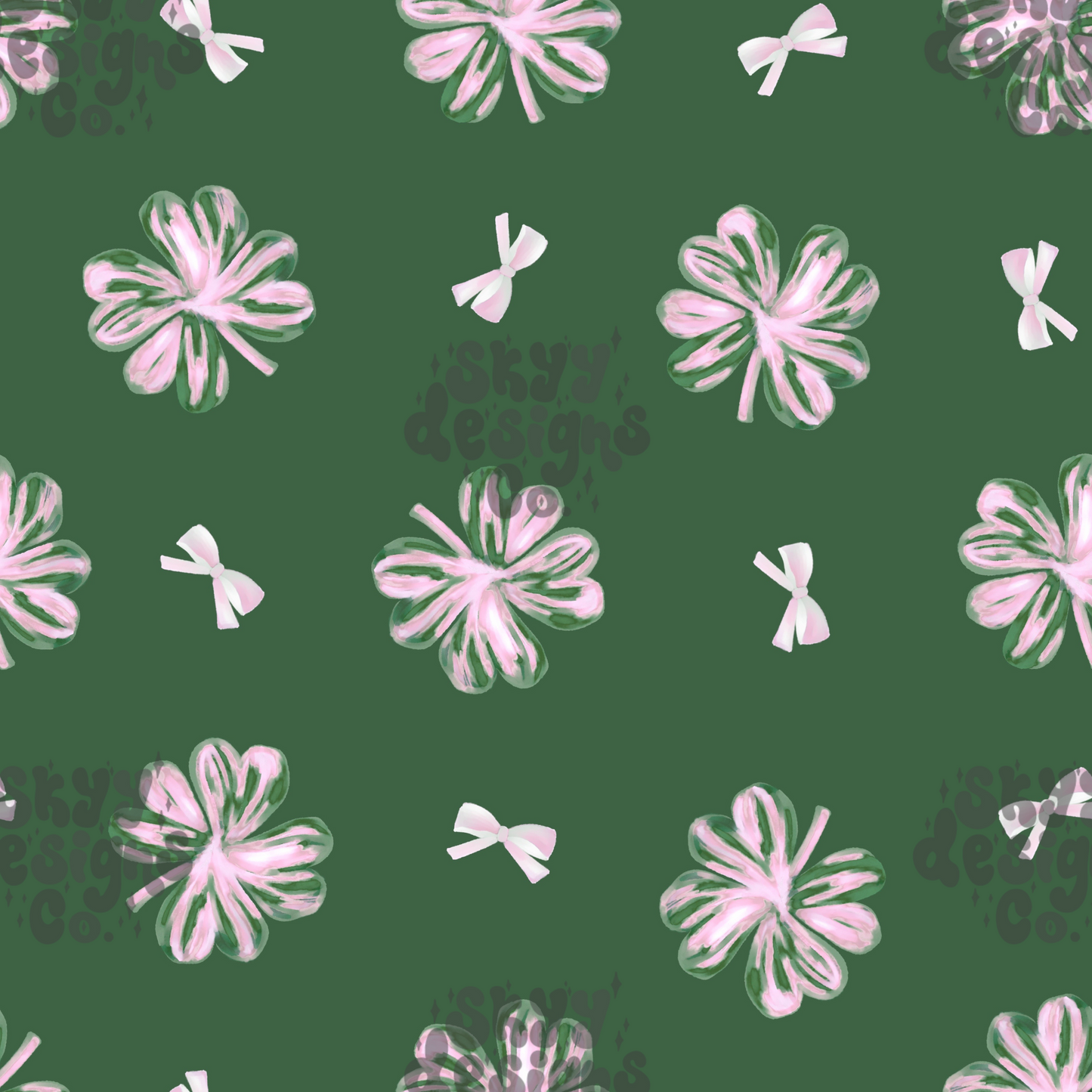 Coquette clovers and bows Pattern