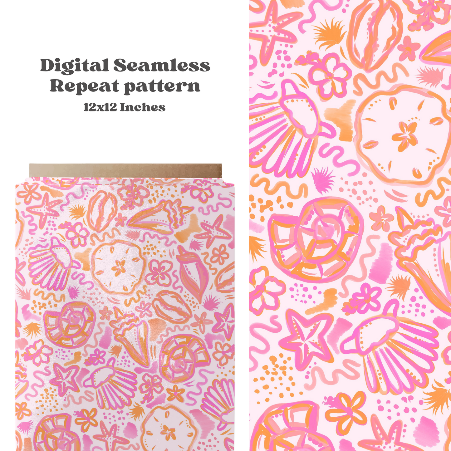 Pastel Summer Seashells Pattern