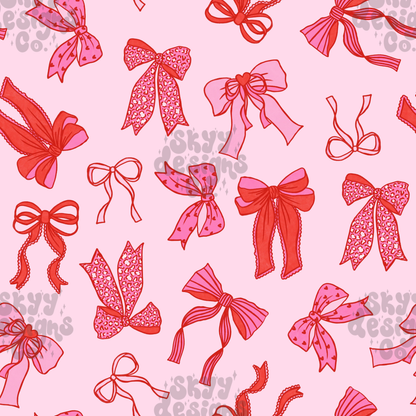 Valentine bows Seamless Pattern