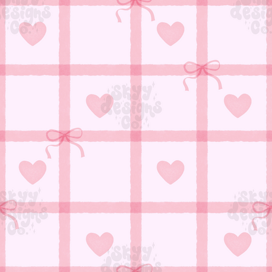 Valentine gingham hearts Pattern