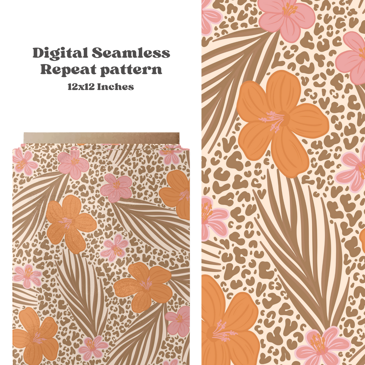 Hibiscus Leopard Floral Pattern