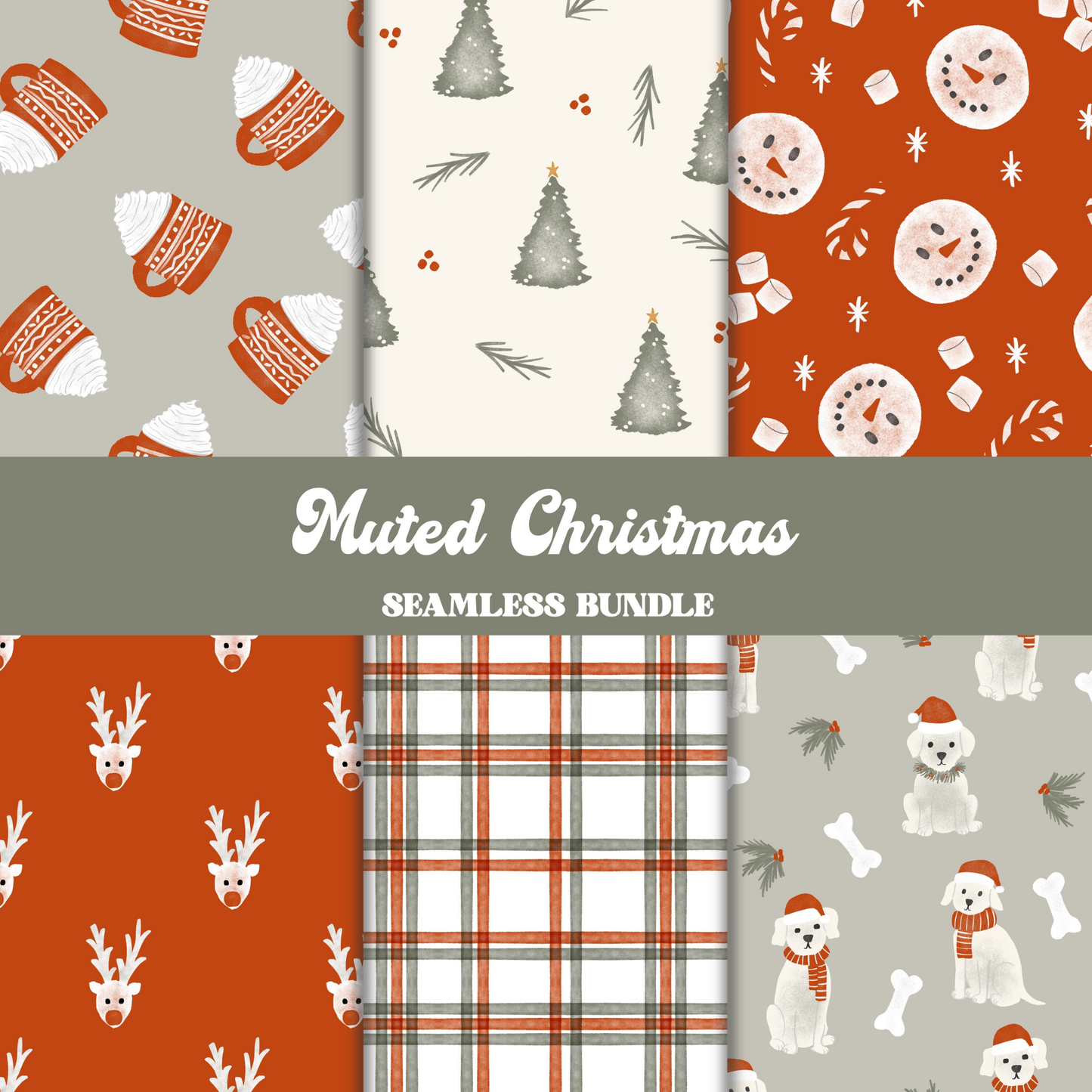 Muted Christmas Seamless Bundle