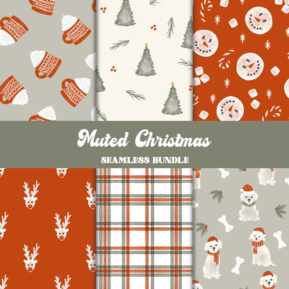 Muted Christmas Seamless Bundle