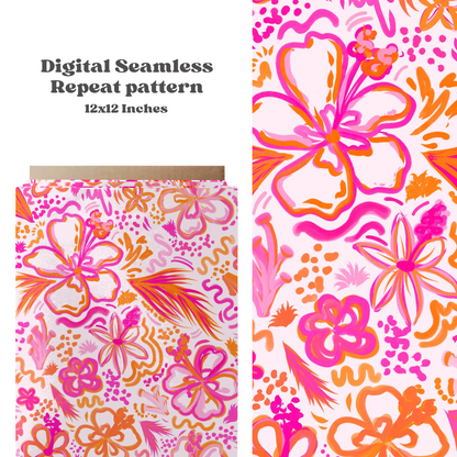 Bright Preppy Summer Floral Pattern