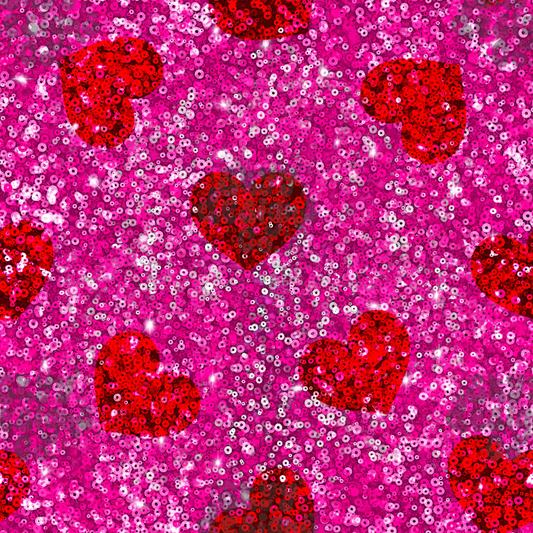 Valentine Sequin sparkle hearts pattern