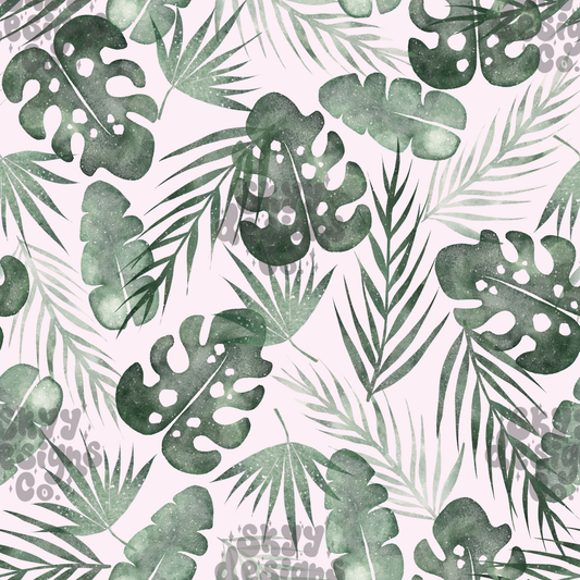 Watercolor Tropical Leaves Pattern