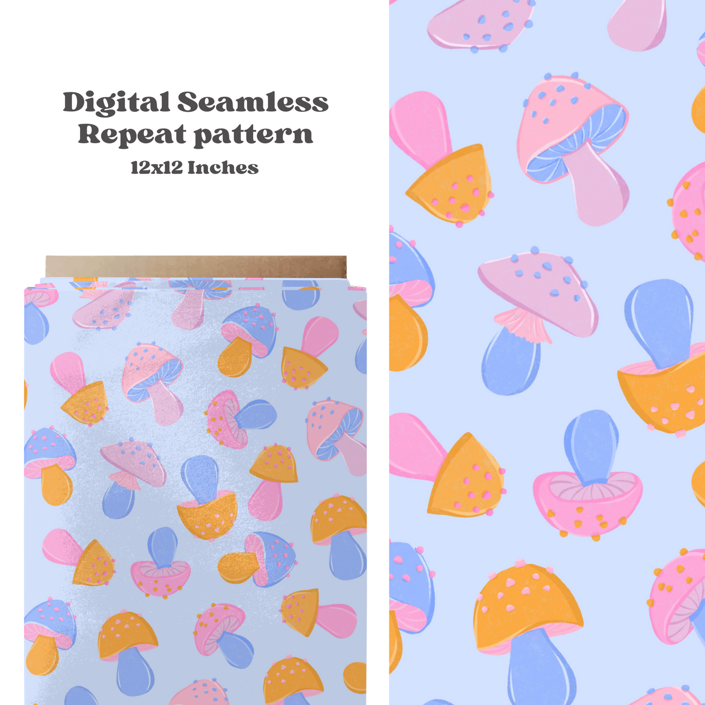 Pastel Spring Mushroom Pattern