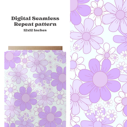 Lilac Purple Daisy Floral Pattern