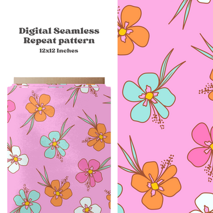 Bright Trendy Hibiscus Pattern