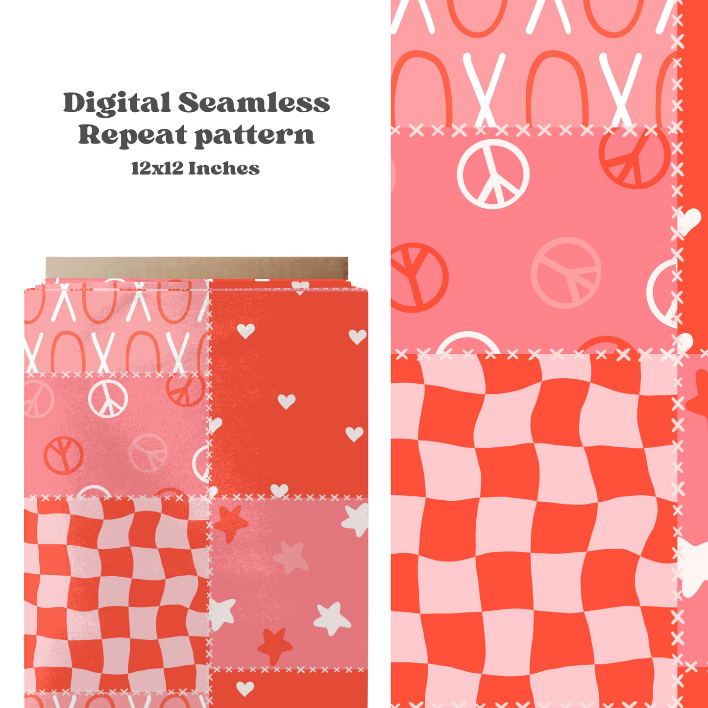 Trendy Valentine Patchwork Pattern Design
