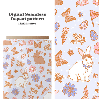 Blue Pastel Easter Pattern Design