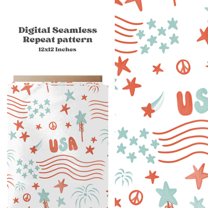 Boho Fourth of July Flags Pattern