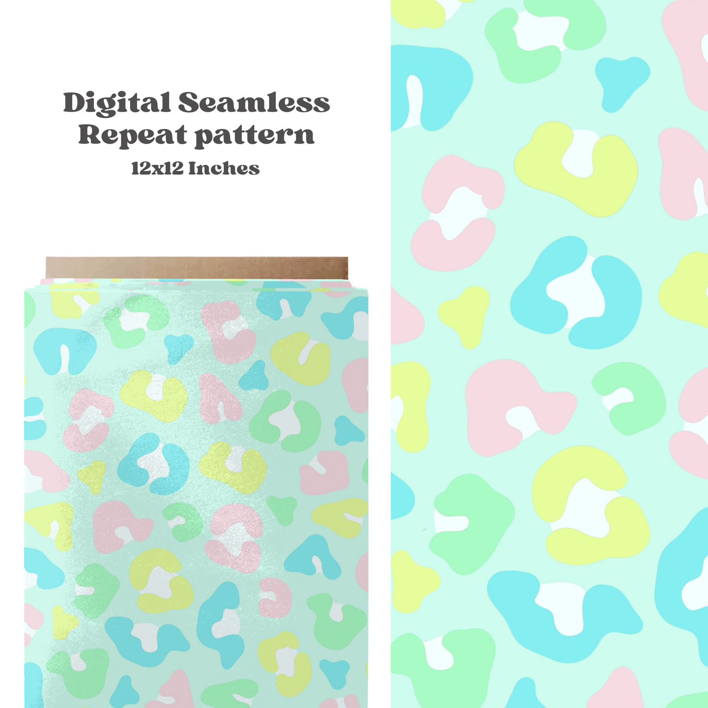 Summer pastel cheetah seamless pattern