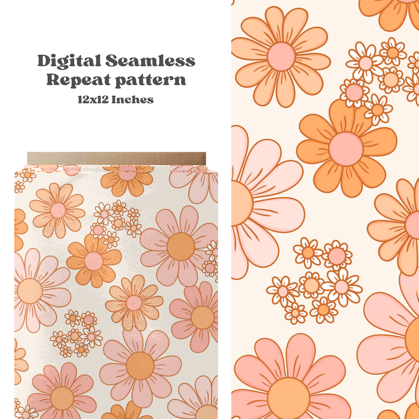 Retro spring floral Pattern