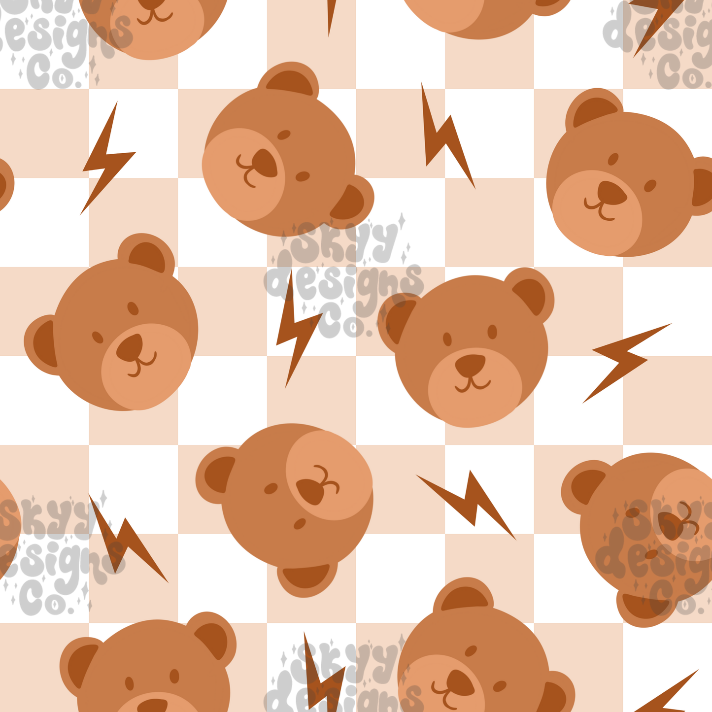 Checkered Bears and bolts Pattern