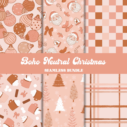 Boho neutral Christmas Pattern Bundle