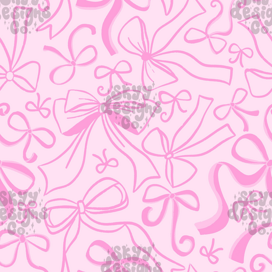 Pink girly Coquette bows Pattern