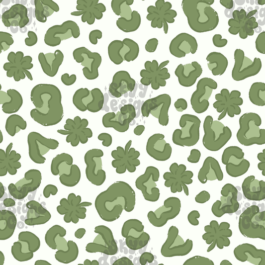 Cheetah Clovers Seamless Pattern