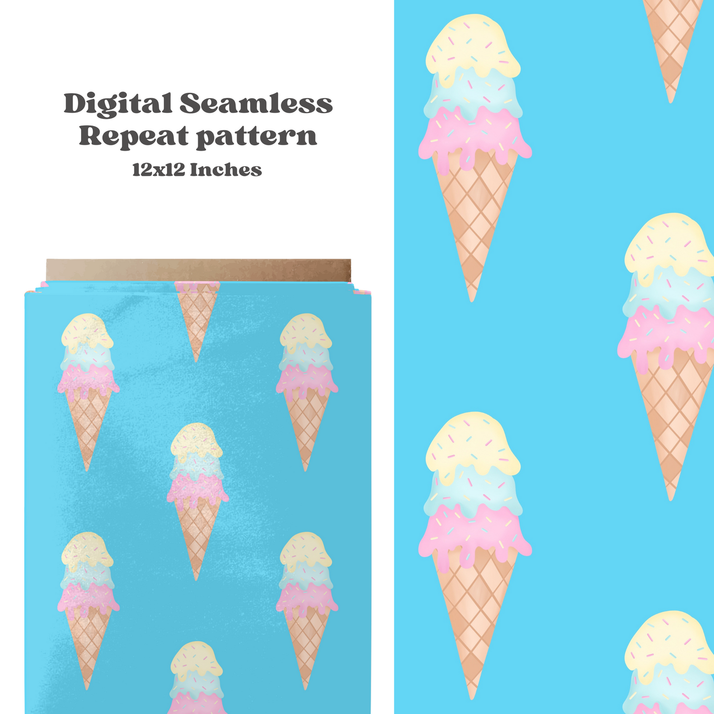 Bright Ice Cream Cones Pattern