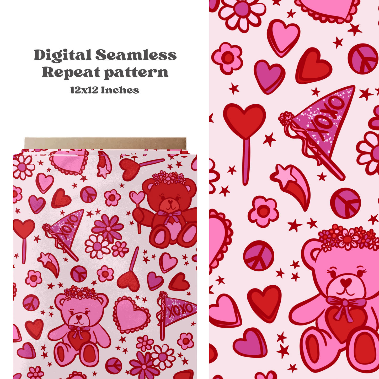 Valentine Love Bears Pattern Design