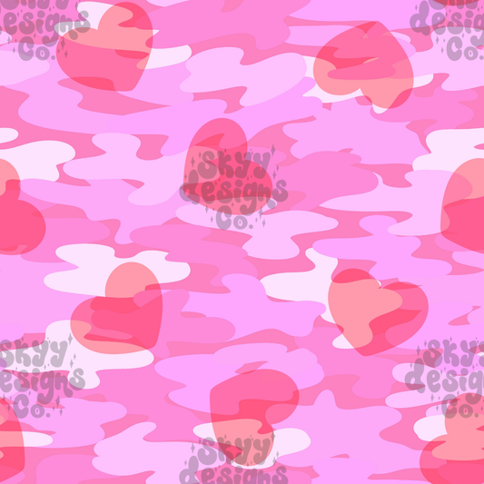 Girly Heart Camo Valentine pattern